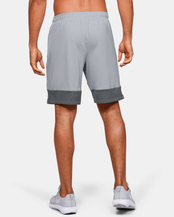 Under Armour Men's Athletic Gym Basketball Loose HeatGear Shorts Grey Size M 